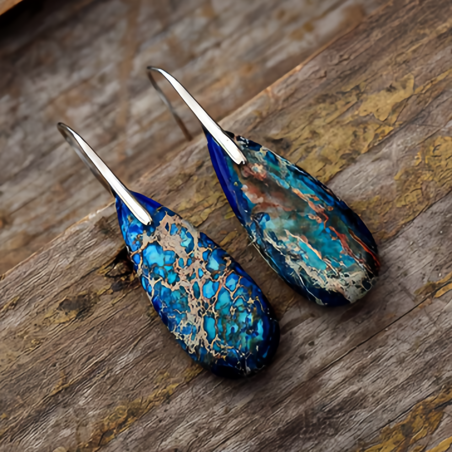 Emperor Stone Healing Crystal Earrings，Handmade Chakra-Balancing Energy Jewelry