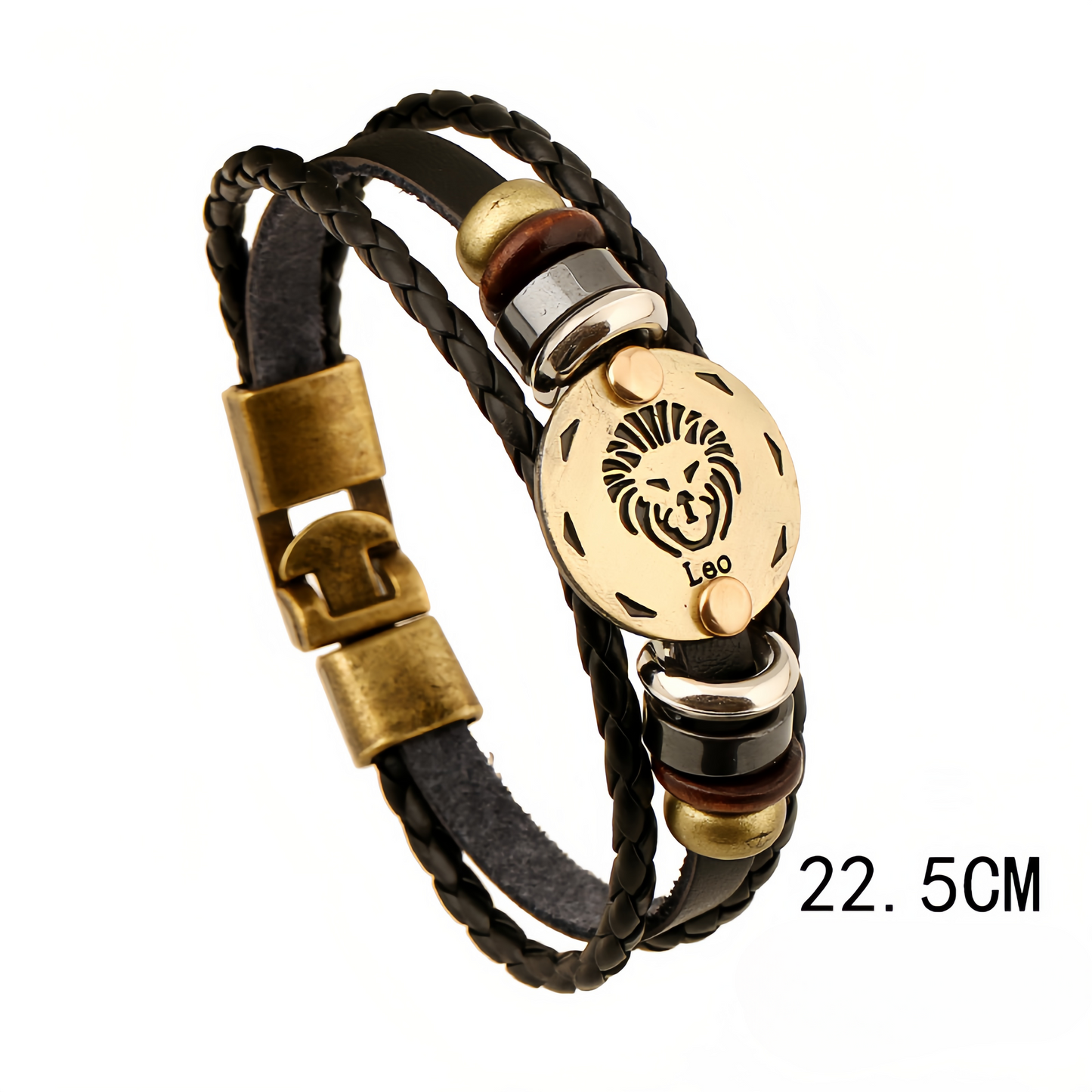 12 Zodiac Signs Handmade Leather Couple Bracelet with Hematite Totem Stone - Mystical Love Jewelry for 2025