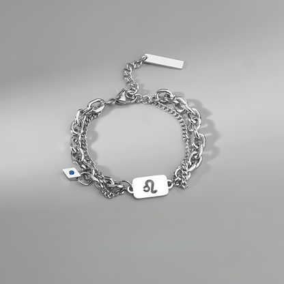 Titanium Steel 12 Zodiac Signs Peaceful Guardian Elegant Bracelet