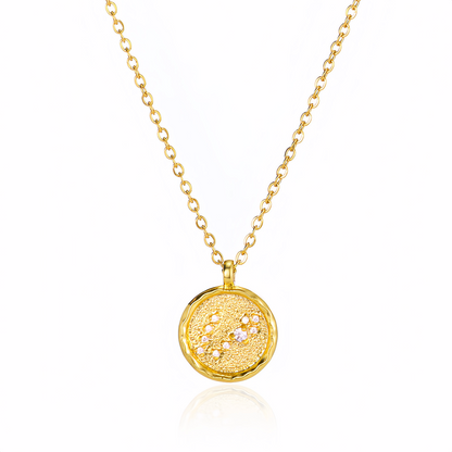 14K Gold Plated Zodiac Star Map Pendant Necklace for All Zodiac Signs – Love Jewelry Gift for Couples