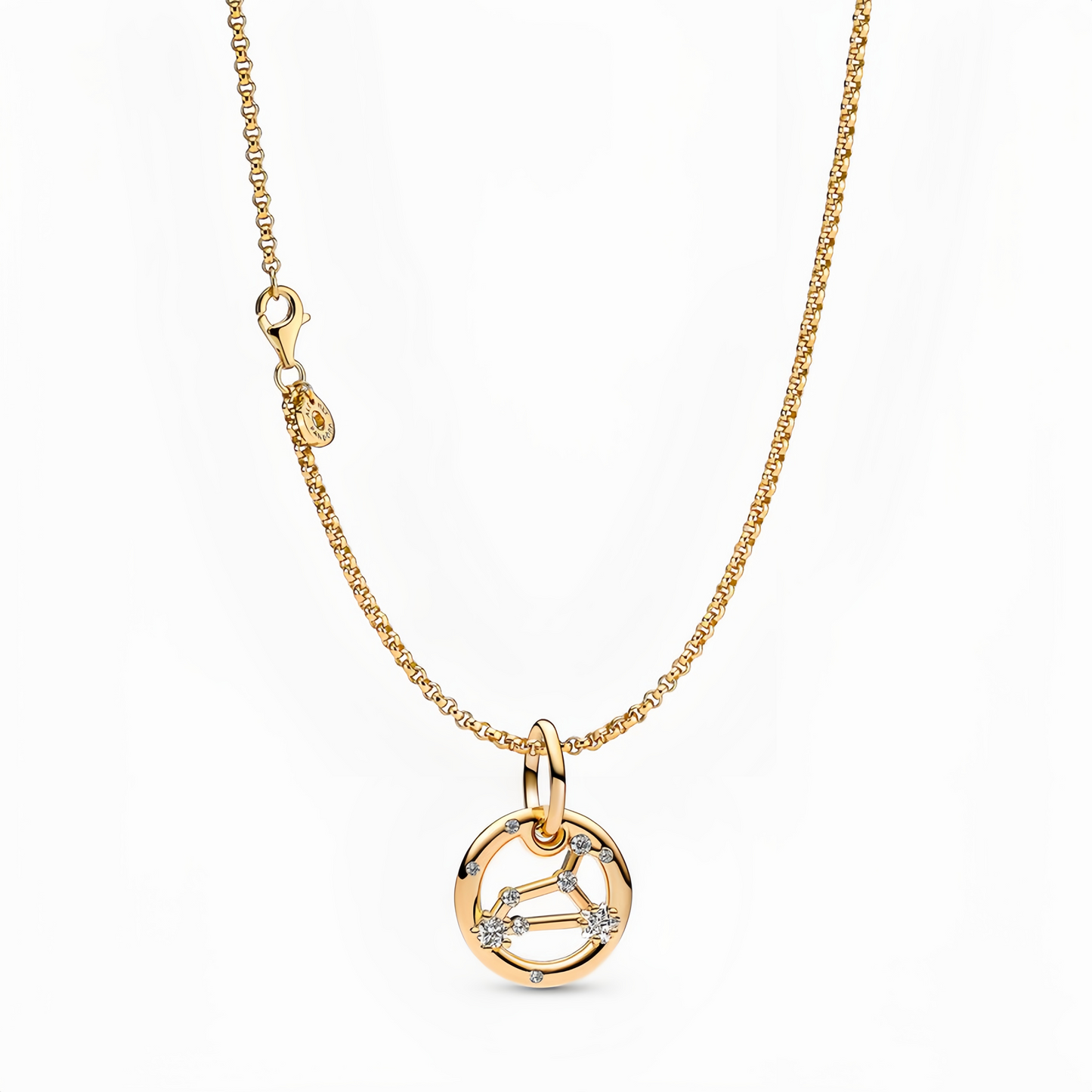 14K Gold-Plated Birthstone Constellations Zirconia Guardian Lucky Pendant Necklace