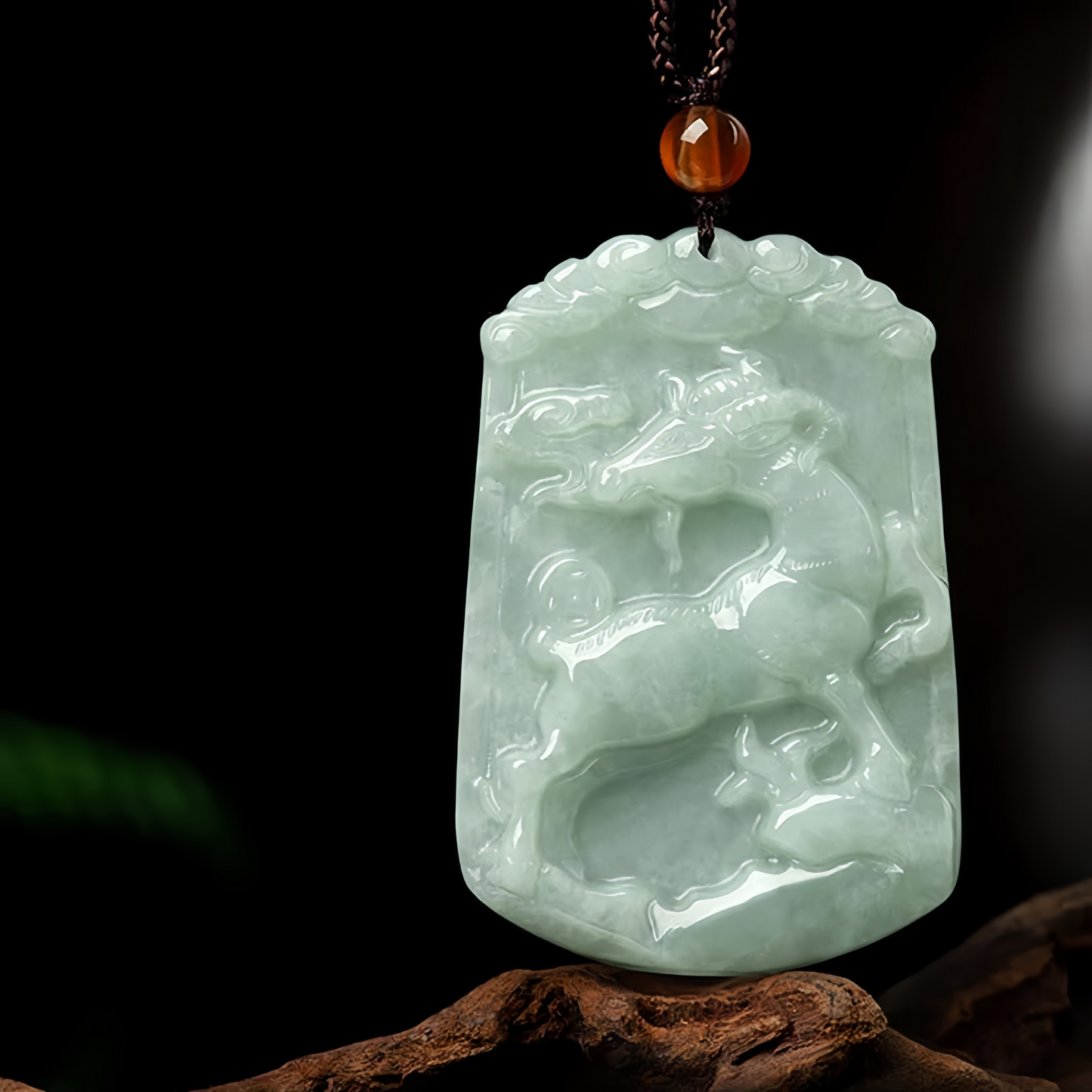 Handmade Natural Jade 12 Chinese Zodiac Abundance Amulet Pendant Necklace