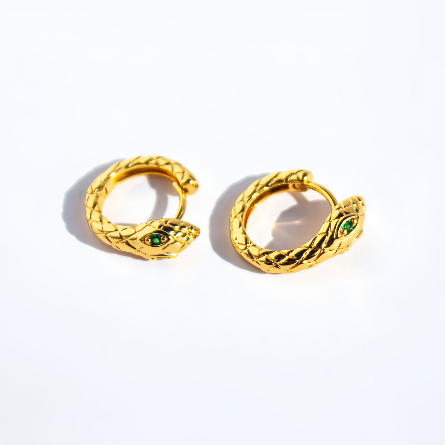 Zodiac Green Zircon Snake Eye Earrings - Adjustable Snake Earrings, Unique Statement Jewelry