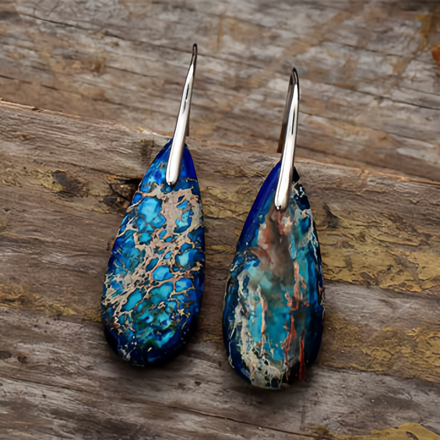 Emperor Stone Healing Crystal Earrings，Handmade Chakra-Balancing Energy Jewelry
