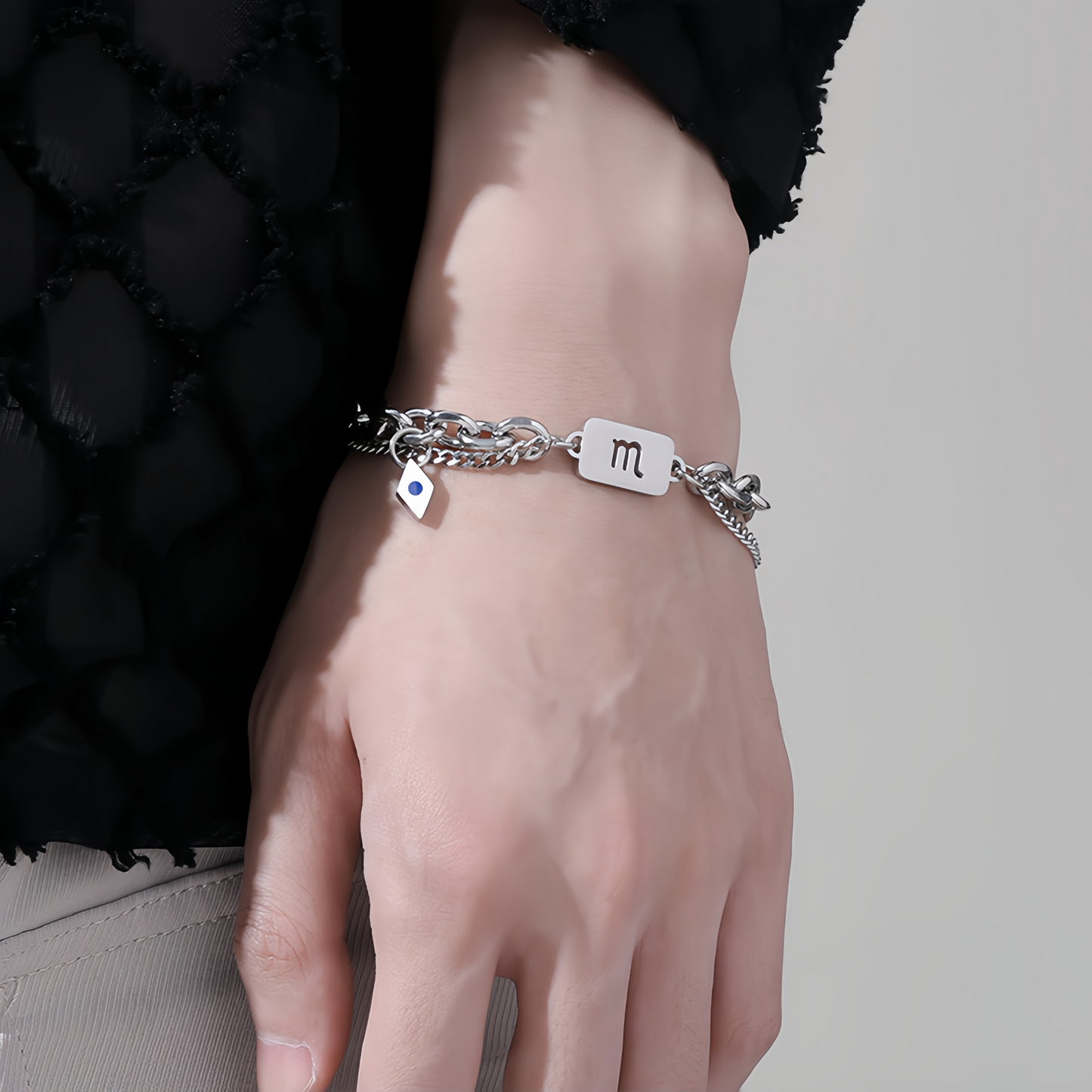 Titanium Steel 12 Zodiac Signs Peaceful Guardian Elegant Bracelet