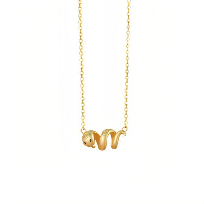 925 Sterling Silver Year Of The Snake Golden Snake Luck  Prosperous Bracelet Necklace Pendant