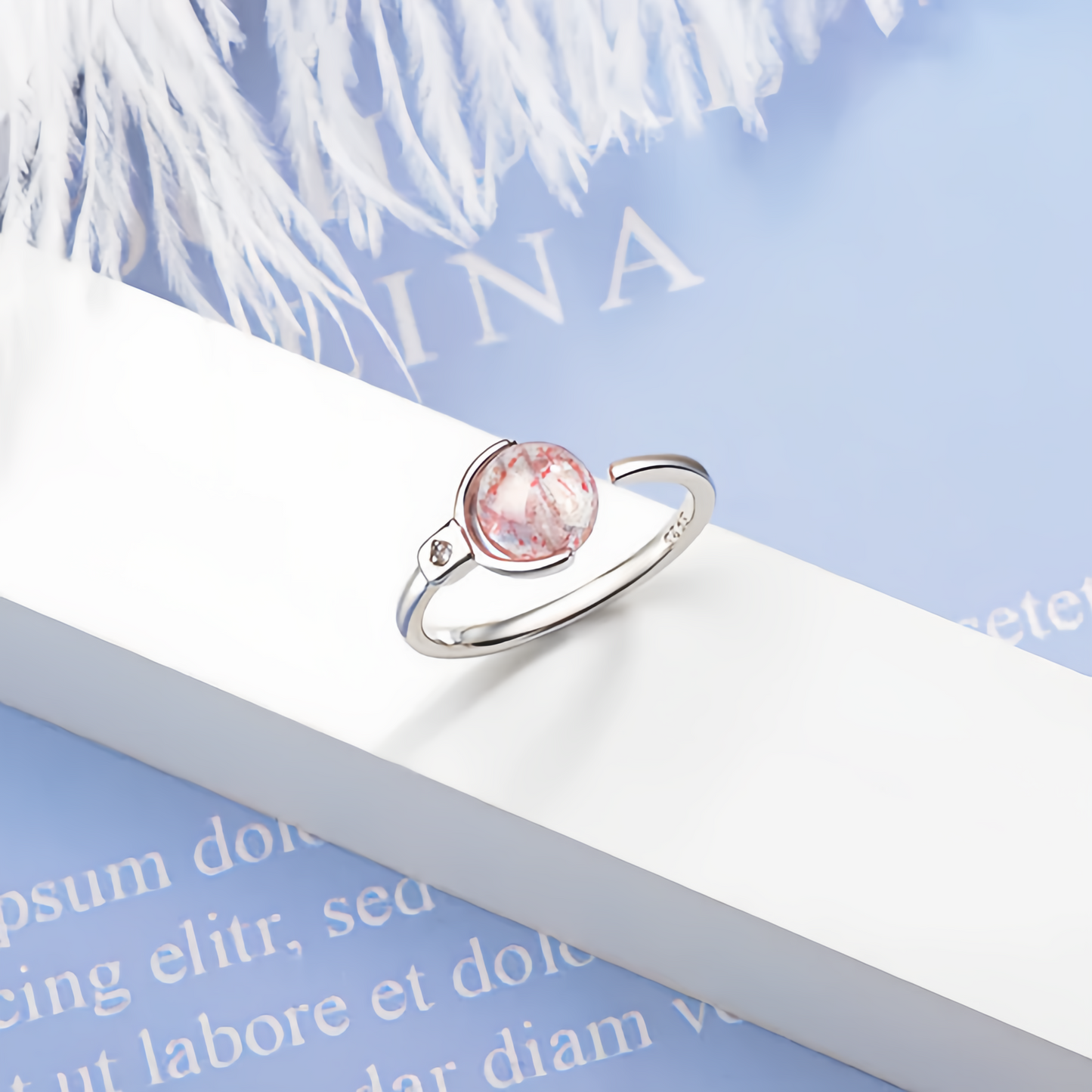 Pink Crystal Soothing Rotation Ring