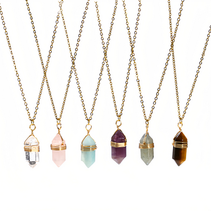 Natural Healing Energy | Moonstone Double Pointed Hexagon Pendant Necklace