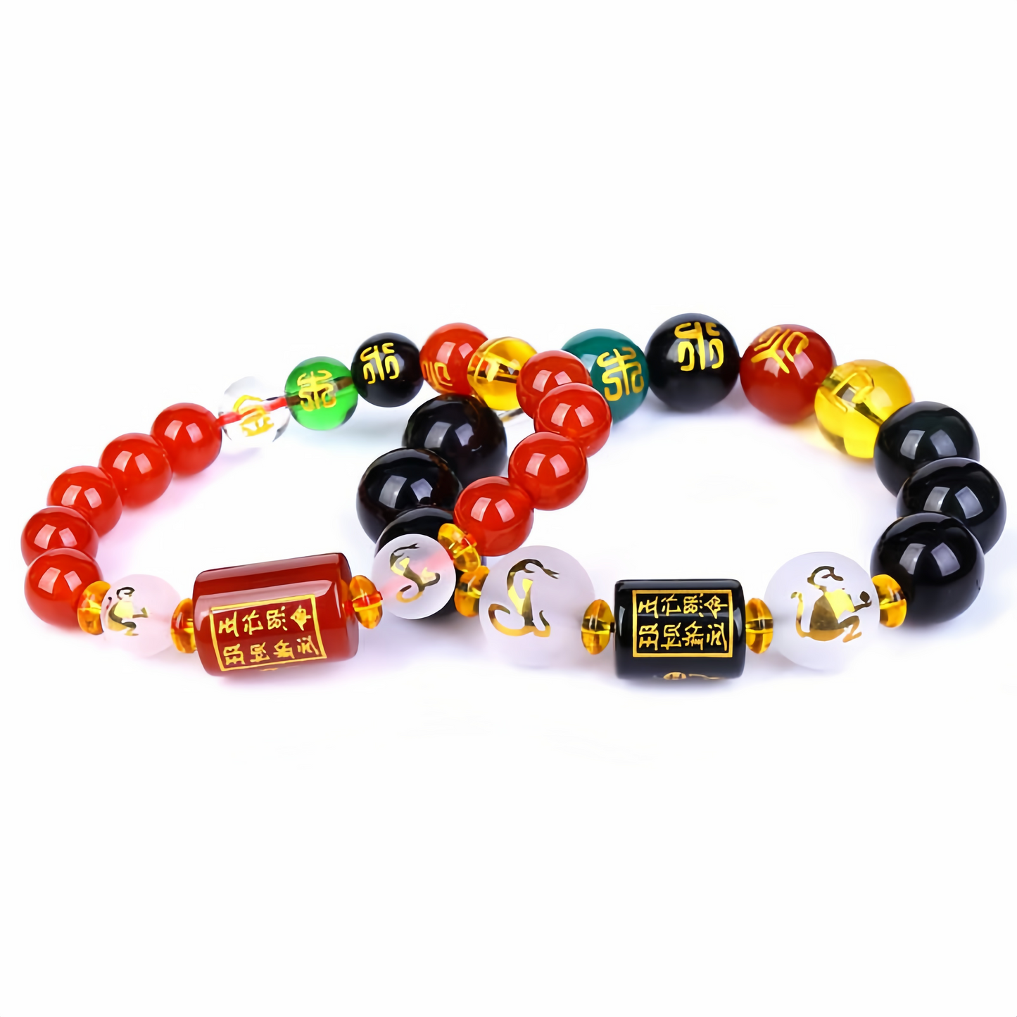 Chinese Zodiac Feng Shui Obsidian Five-Element Wealth Porsperity Bracelet