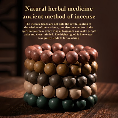 Chinese Herbal Five Elements Healing Bead Bracelet for Soothing Sleep with Dragon's Scent - Handmade Traditional
