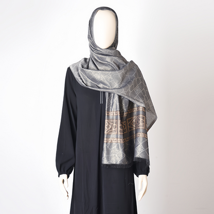 Boho Plaid Scarf - Lightweight UV Protection Silk Shawl for Women, Ethnic Head Cover