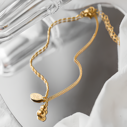 18K Gold Lucky Gourd Bracelet Anklet - Adjustable Style Fortune Jewelry