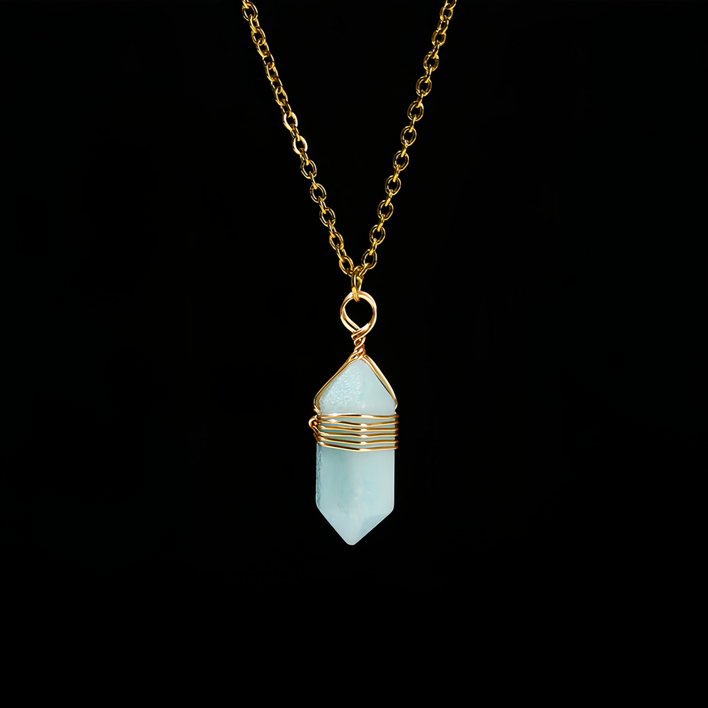 Natural Healing Energy | Moonstone Double Pointed Hexagon Pendant Necklace