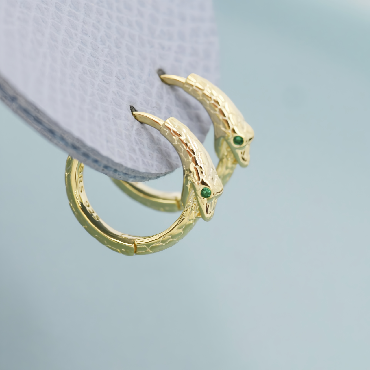 Zodiac Green Zircon Snake Eye Earrings - Adjustable Snake Earrings, Unique Statement Jewelry