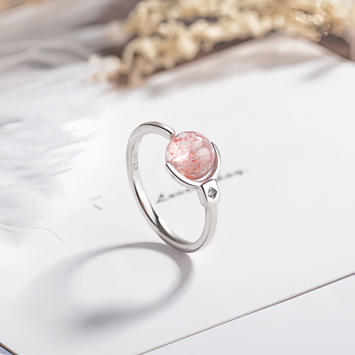 Pink Crystal Soothing Rotation Ring