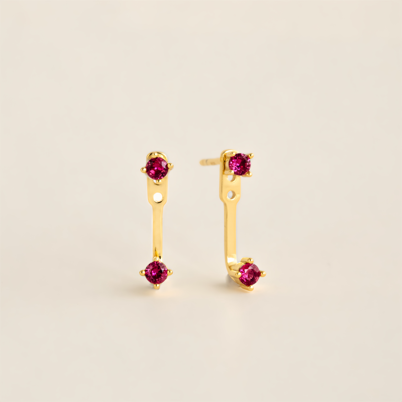 Zodiac Birthstone Earrings - Custom Engraved Gemstone Studs with 12 Month Birthstone Options | Personalized Jewelry for Women