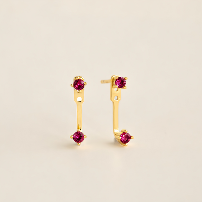Zodiac Birthstone Earrings - Custom Engraved Gemstone Studs with 12 Month Birthstone Options | Personalized Jewelry for Women