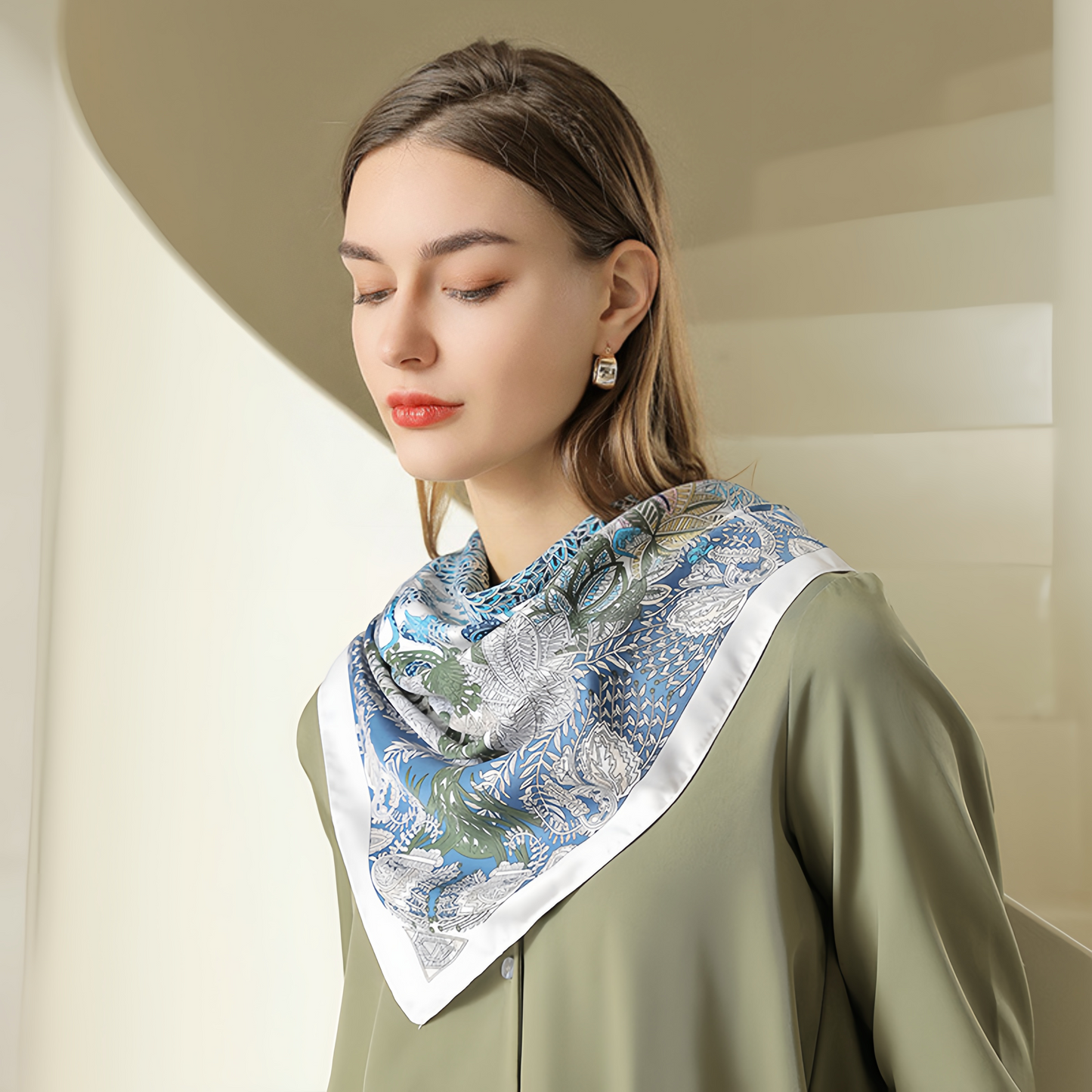 2025 Summer Floral Print Square Scarf - French Vintage Style Chiffon Neck Tie - Breathable Women's Fashion Accessory