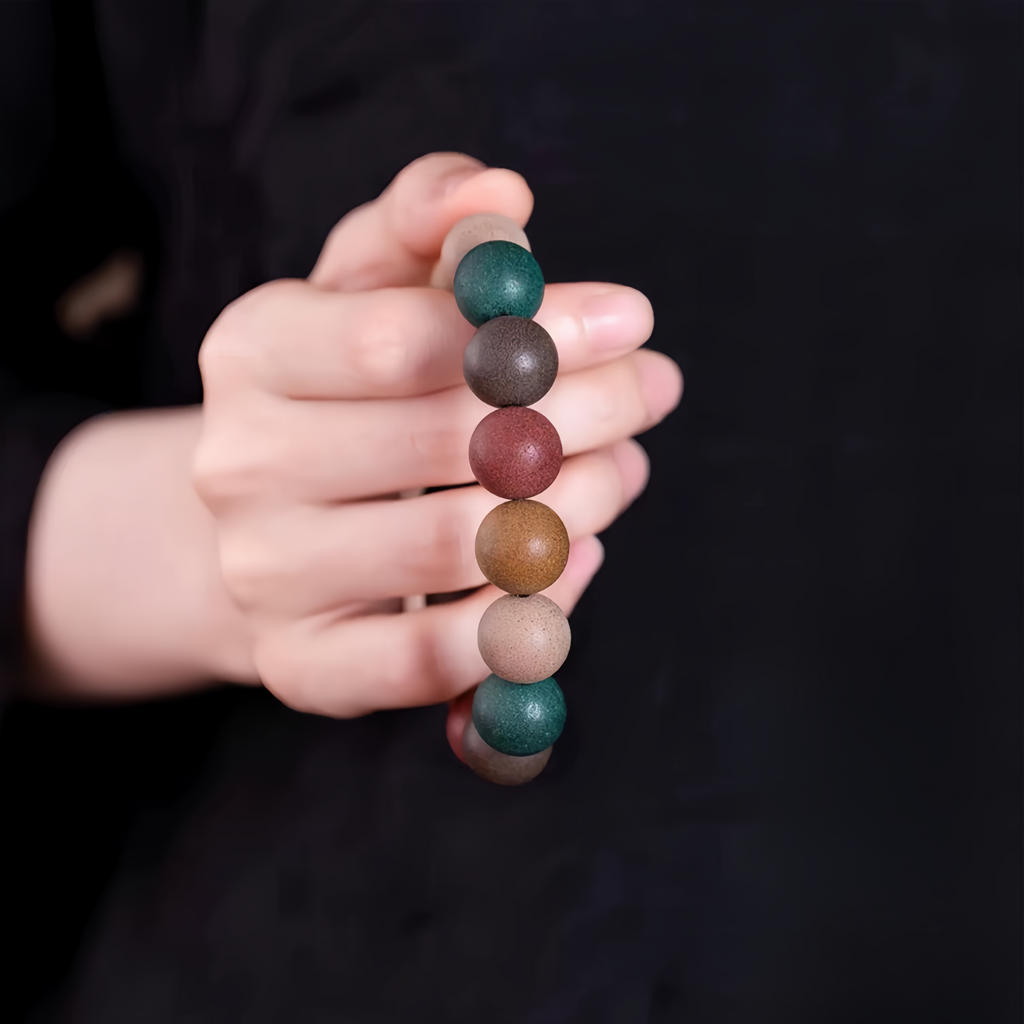 Chinese Herbal Five Elements Healing Bead Bracelet for Soothing Sleep with Dragon's Scent - Handmade Traditional
