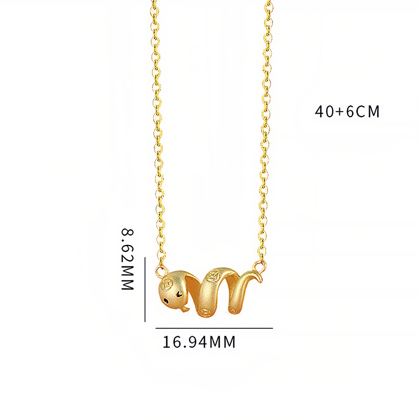 925 Sterling Silver Year Of The Snake Golden Snake Luck  Prosperous Bracelet Necklace Pendant