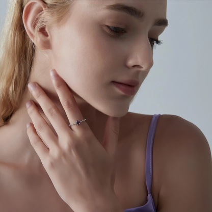 925 Sterling Silver Natural Amethyst Oval Ring | Fashion-Forward Stacking Jewelry for Friends