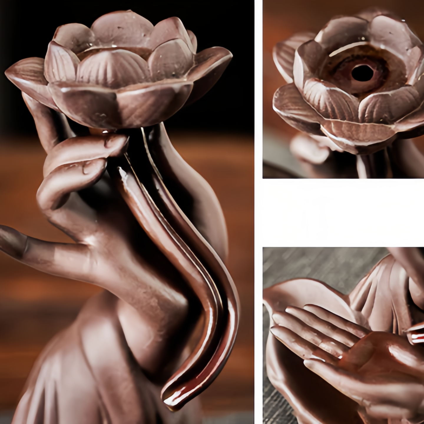 Handcrafted Lotus Buddha Citrus Aromatherapy Incense Burner - Eco-Friendly Zen Meditation Diffuser