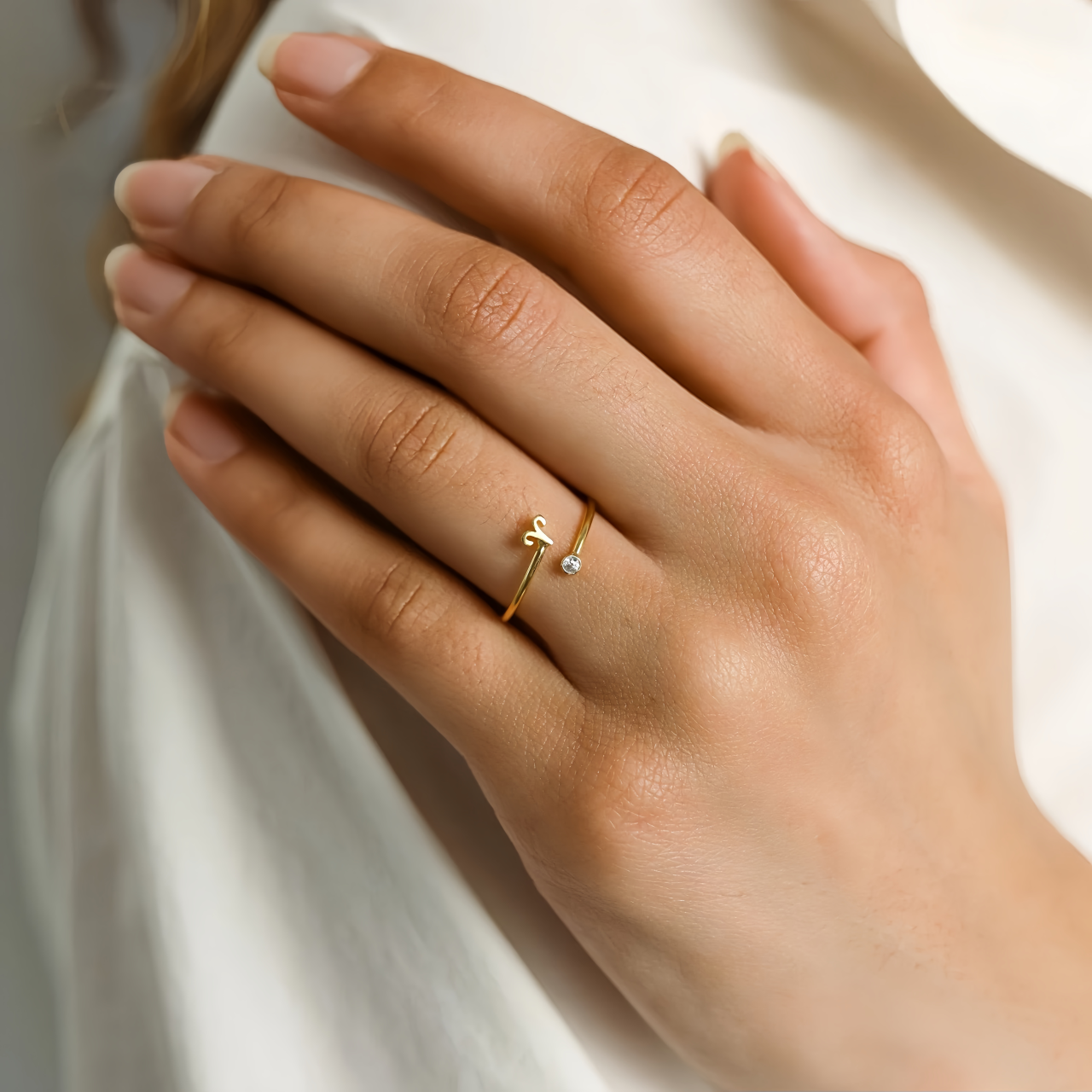 Zodiac Birthstone Titanium Steel Ring with Rune Symbols - Adjustable Open  Zircon Astrology Jewelry