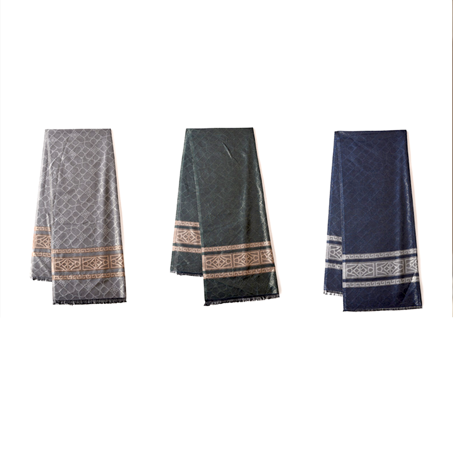 Boho Plaid Scarf - Lightweight UV Protection Silk Shawl for Women, Ethnic Head Cover