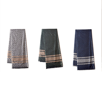 Boho Plaid Scarf - Lightweight UV Protection Silk Shawl for Women, Ethnic Head Cover