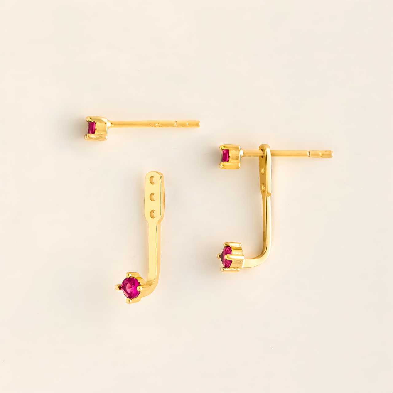 Zodiac Birthstone Earrings - Custom Engraved Gemstone Studs with 12 Month Birthstone Options | Personalized Jewelry for Women