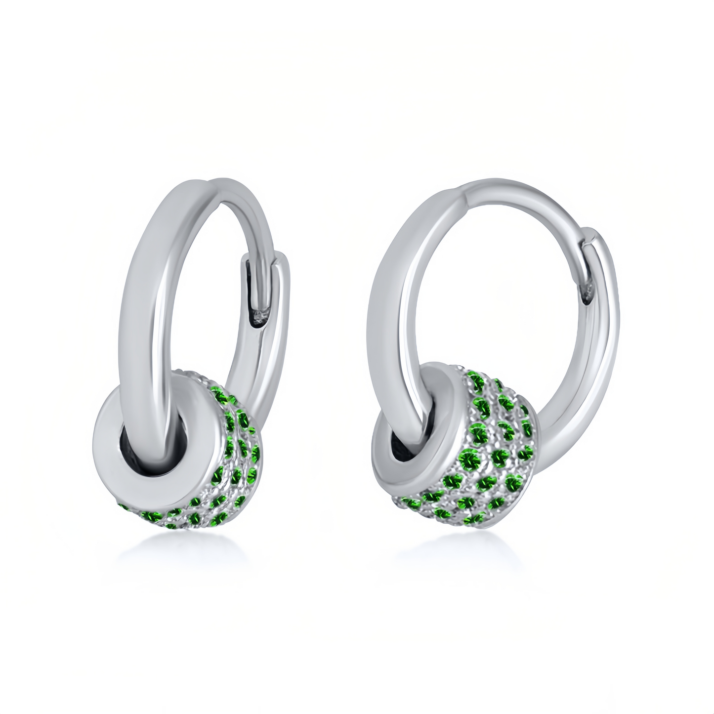 Agate Beaded Hoop Earrings - Detachable Drop Earrings, Colored Gemstone Jewelry