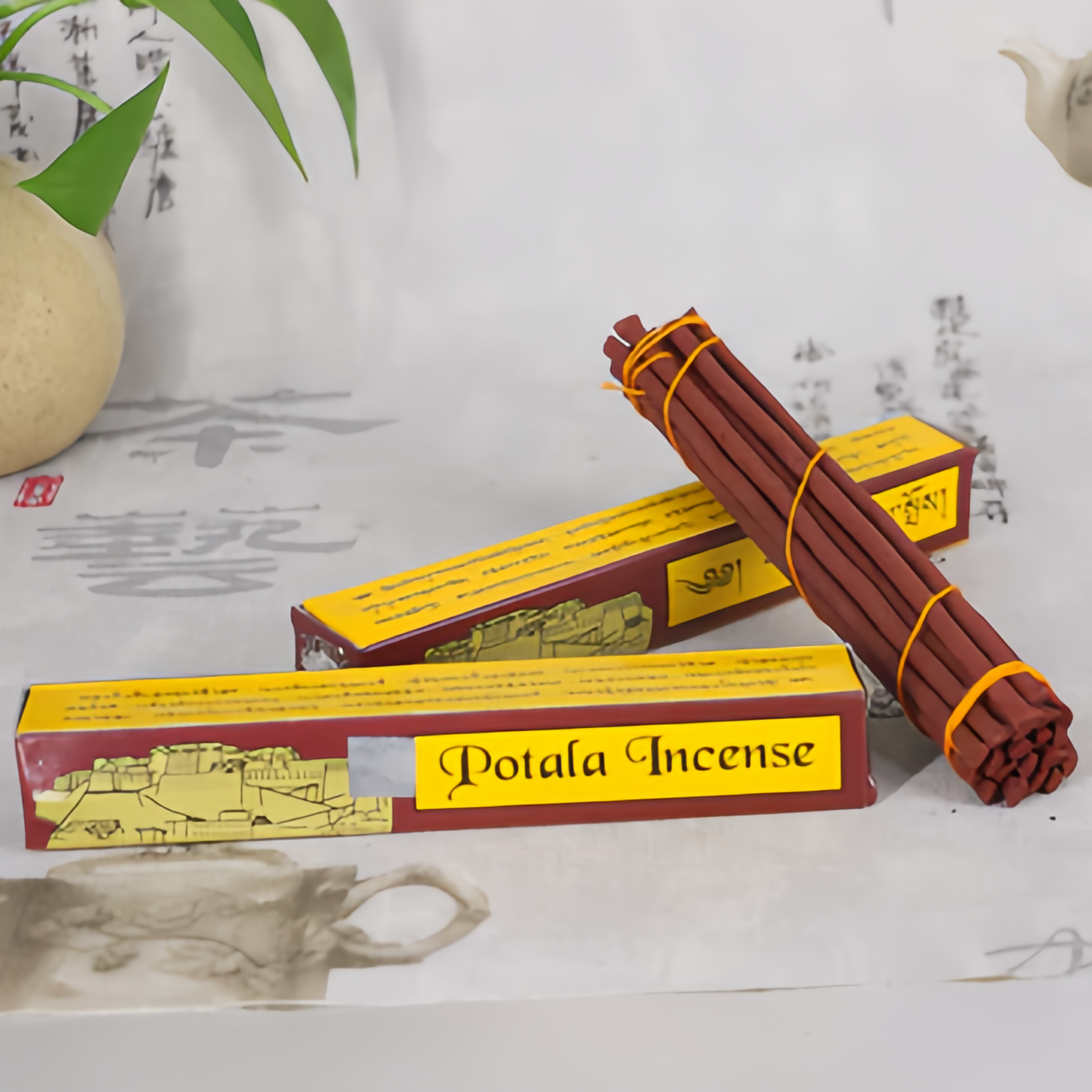 Natural Tibetan Budala Temple Incense Sticks - Handmade Agarwood & Sandalwood Calming Aroma for Meditation & Buddhist Rituals