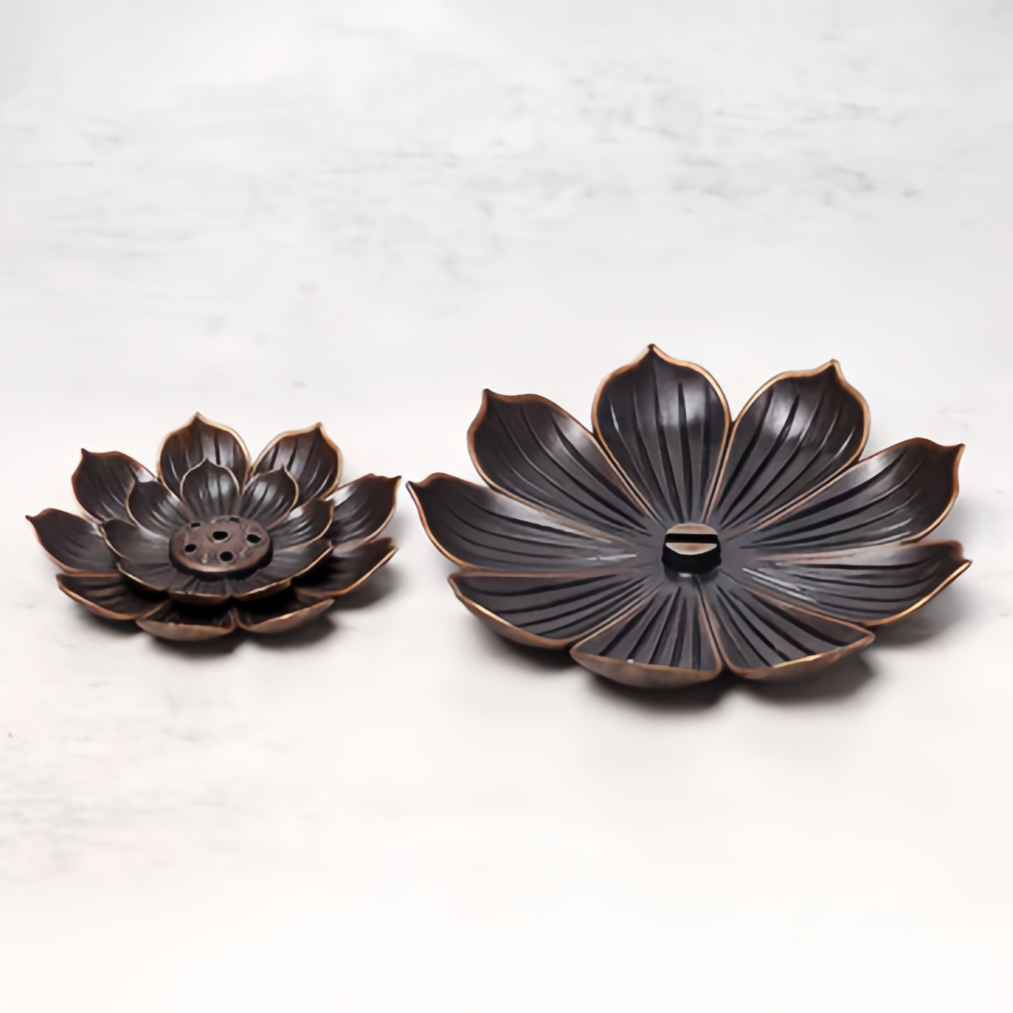 Ntique Bronze 6-Hole Lotus Incense Burner - Handcrafted Zen Home Decor for Meditation, Yoga & Aromatherapy (Eco-Friendly Copper Alloy)