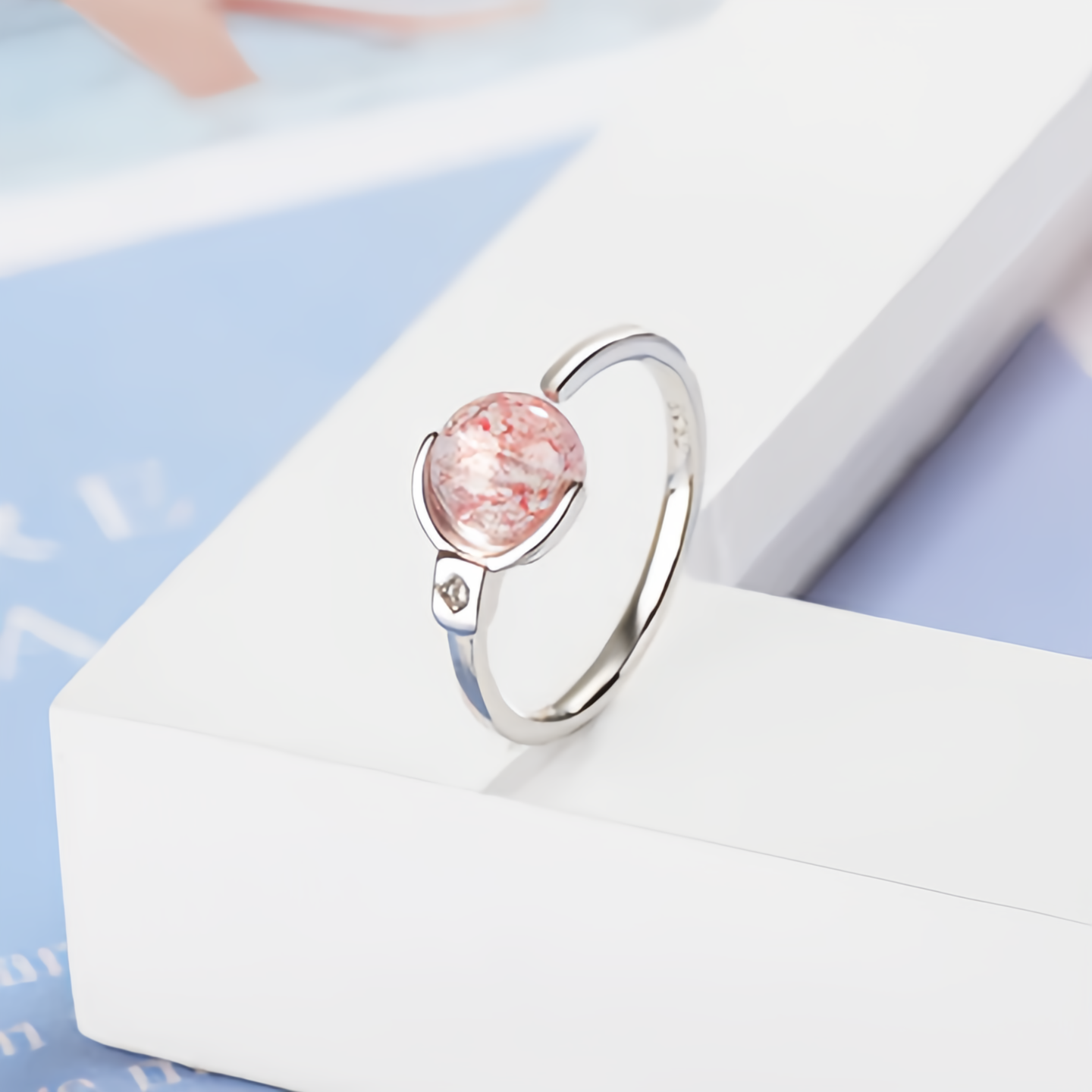 Pink Crystal Soothing Rotation Ring