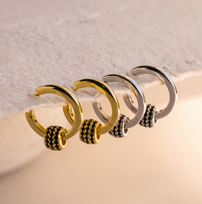 Agate Beaded Hoop Earrings - Detachable Drop Earrings, Colored Gemstone Jewelry