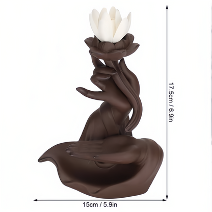 Handcrafted Lotus Buddha Citrus Aromatherapy Incense Burner - Eco-Friendly Zen Meditation Diffuser