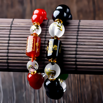 Chinese Zodiac Feng Shui Obsidian Five-Element Wealth Porsperity Bracelet