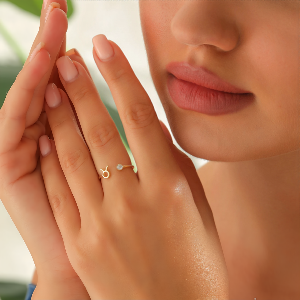 Zodiac Birthstone Titanium Steel Ring with Rune Symbols - Adjustable Open  Zircon Astrology Jewelry