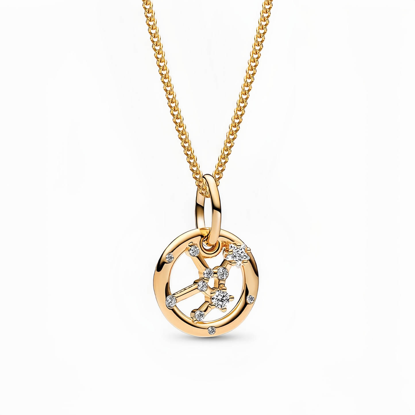 14K Gold-Plated Birthstone Constellations Zirconia Guardian Lucky Pendant Necklace