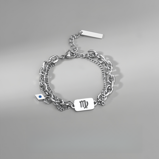 Titanium Steel 12 Zodiac Signs Peaceful Guardian Elegant Bracelet