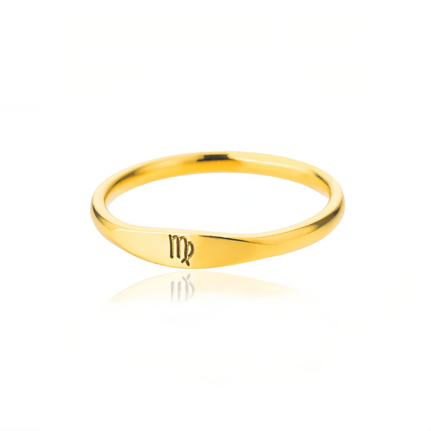 14K Gold Plated Stainless Steel Zodiac Ring - Perfect Golden Astrology Jewelry Gift for Star Lovers