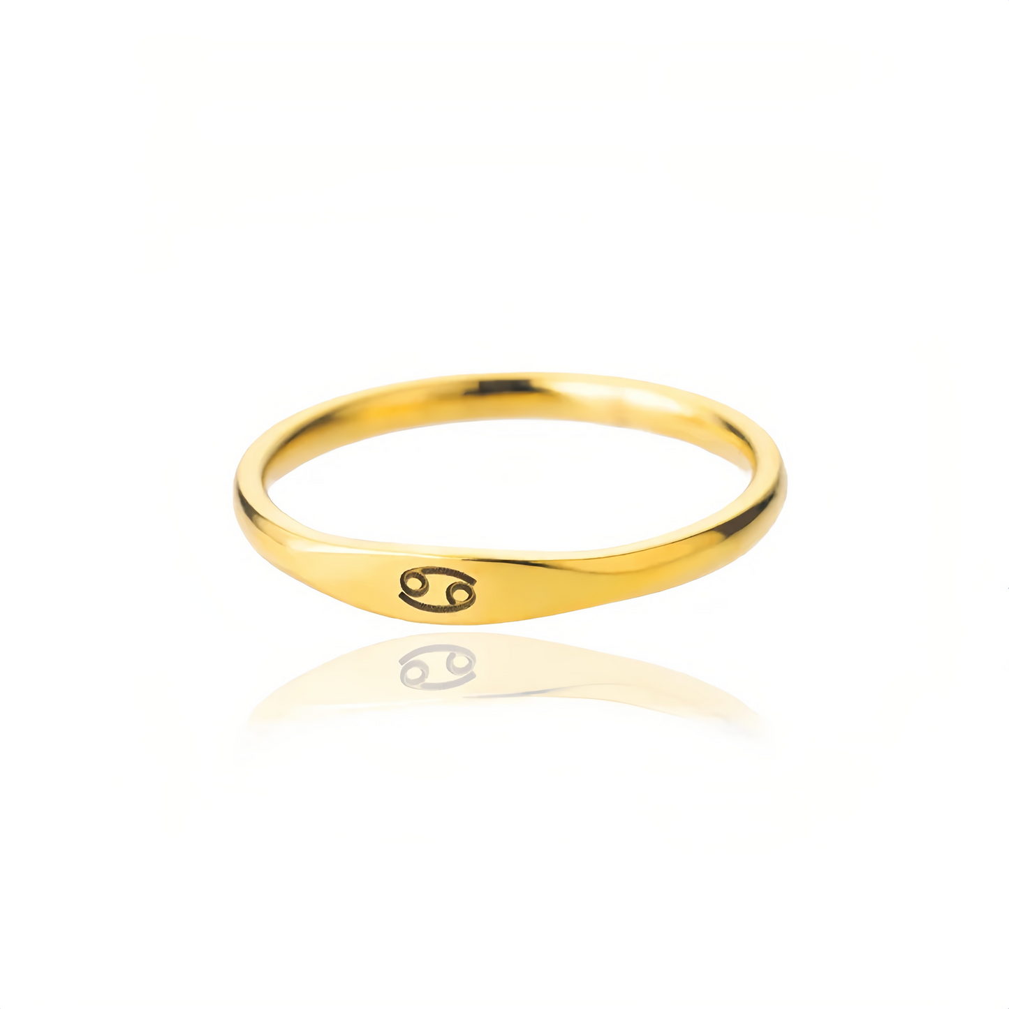 14K Gold Plated Stainless Steel Zodiac Ring - Perfect Golden Astrology Jewelry Gift for Star Lovers