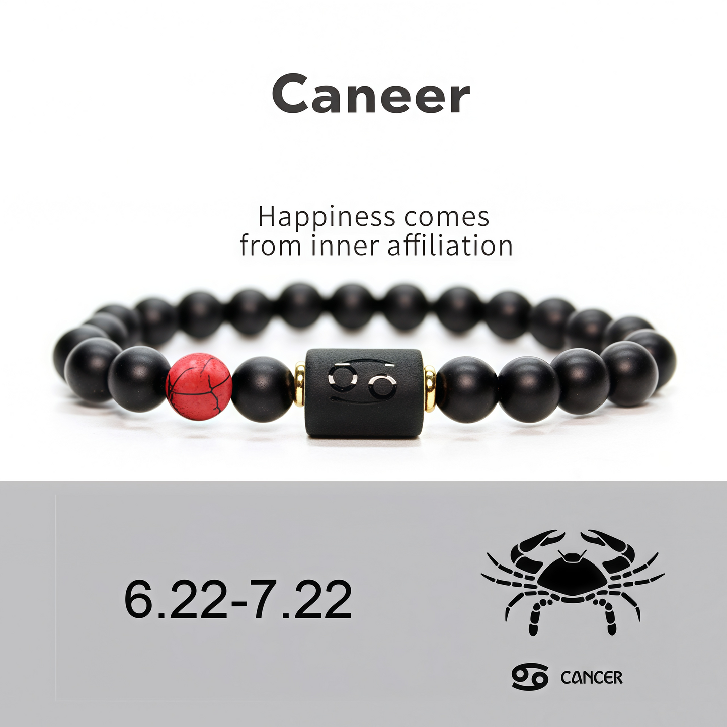 Spiritual Protection 12 Zodiac Signs Black Onyx Guardian Stone Adjustable Stretch Bracelet