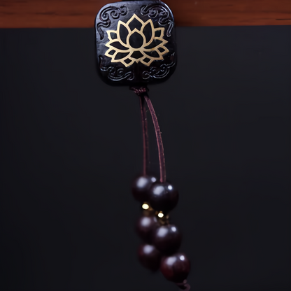 108 Mala Beads Tibetan Small Leaf Red Sandalwood Lotus Balance Bracelet