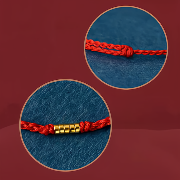 S925 Sterling Silver Lucky Gold Beads Braided Anklet Bracelet for Women - Adjustable Handmade Charm Jewelry