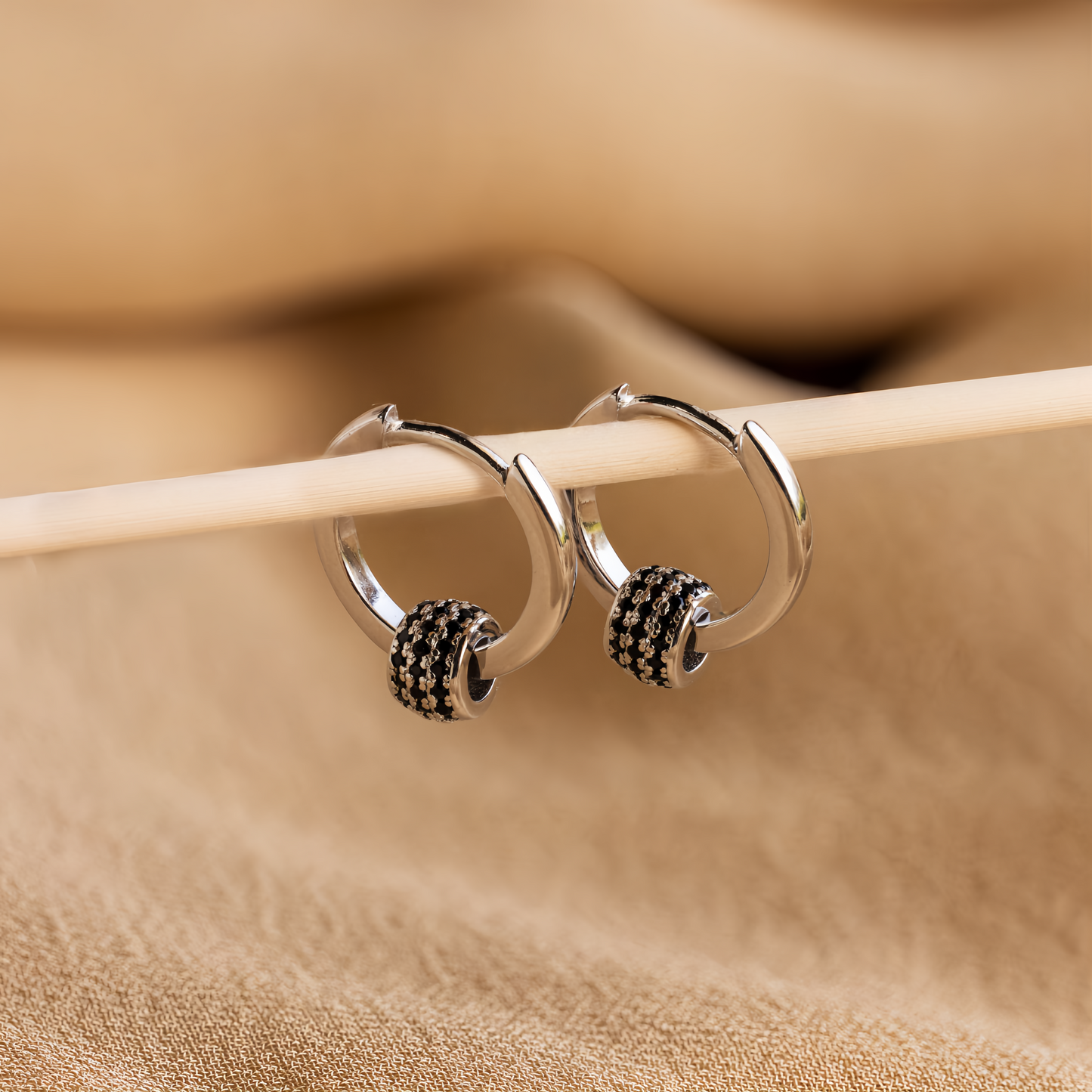 Agate Beaded Hoop Earrings - Detachable Drop Earrings, Colored Gemstone Jewelry