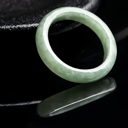 Natural Jade Wealth Ring Adjustable Feng Shui Jewelry - Handcrafted Gemstone Fengshui Ring for Women