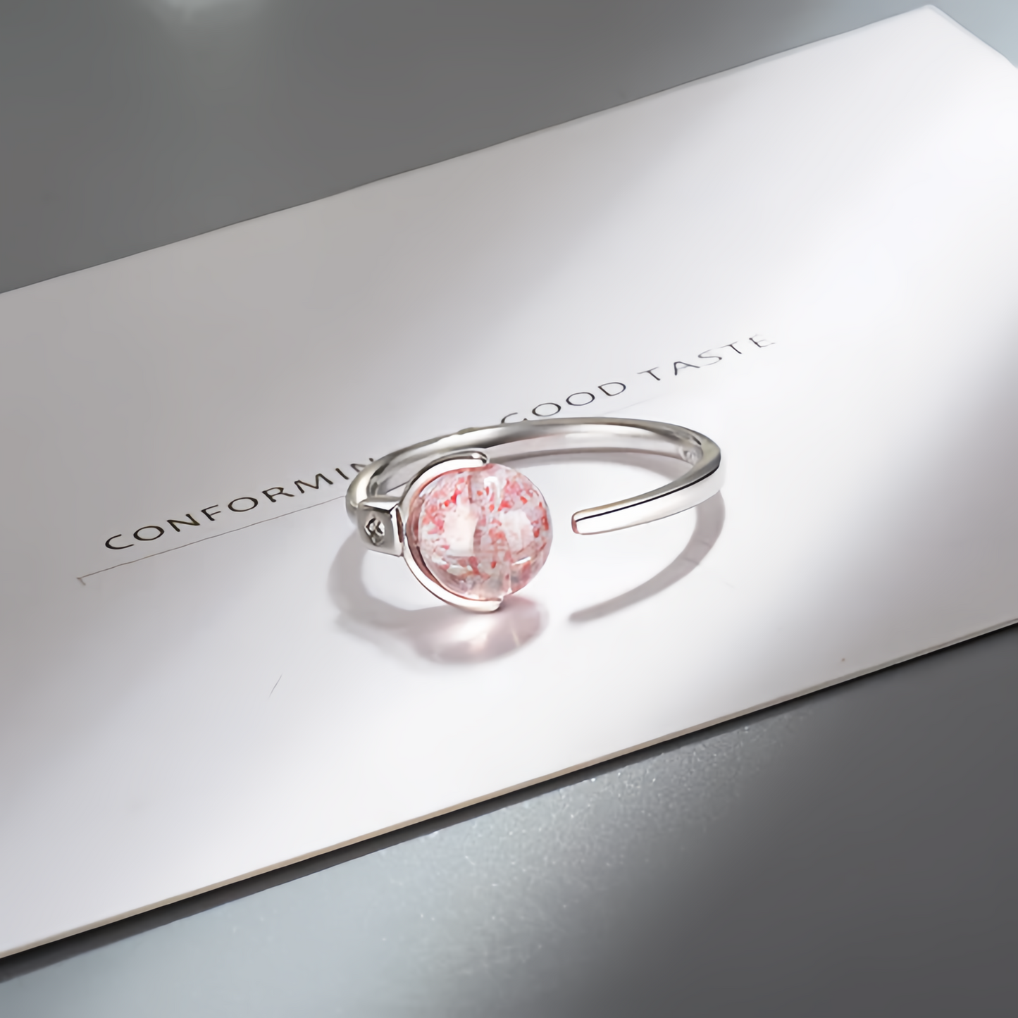 Pink Crystal Soothing Rotation Ring