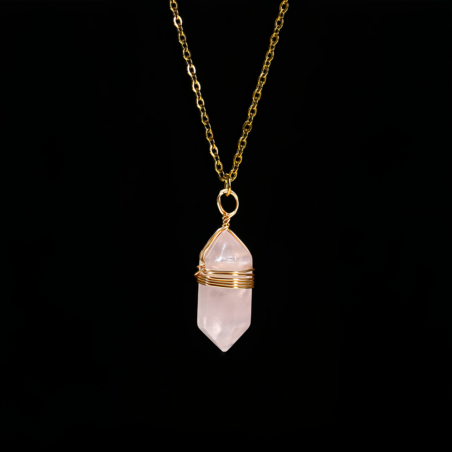 Natural Healing Energy | Moonstone Double Pointed Hexagon Pendant Necklace
