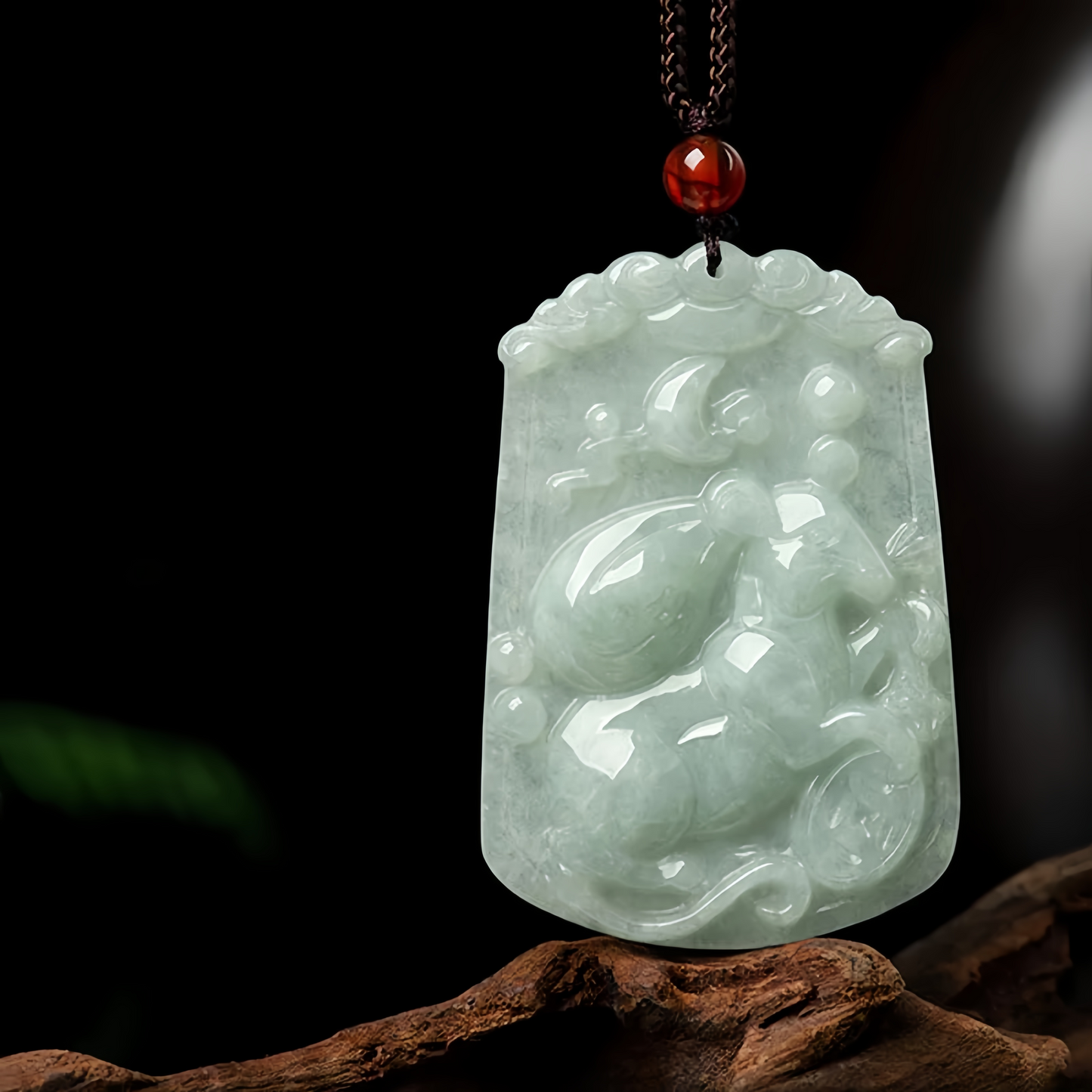 Handmade Natural Jade 12 Chinese Zodiac Abundance Amulet Pendant Necklace